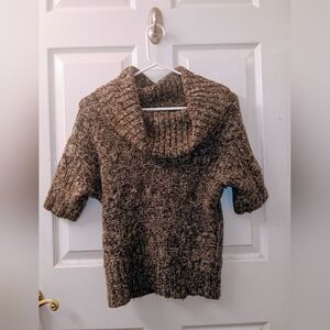 Short Sleeve Sweater with Cowl Neck
